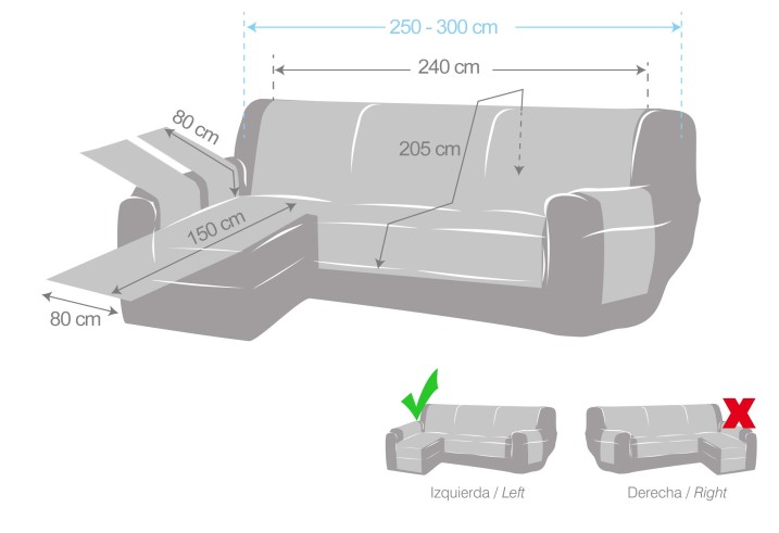 Cubre Chaise Longue Bianca | Algodón 100% | Protección parcial | Bolsillos reposabrazos | Lavable