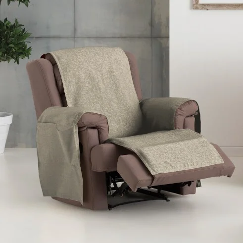 Cubre Sillón Relax Dream | Tejido firme decorativo | Protección integral con bolsillos | Fácil mantenimiento