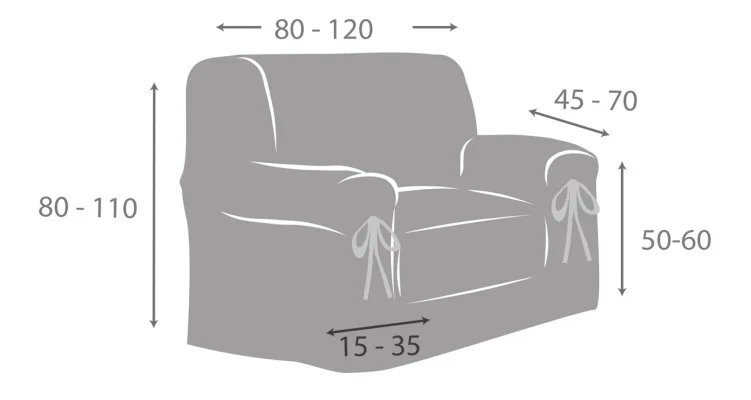 Funda de sillón con lazos Modelo Mid