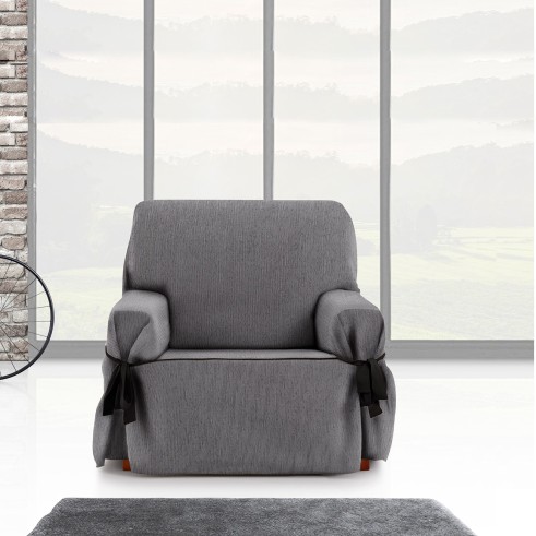 Funda Sillón con Lazos Mid | Líneas sutiles | Ajuste decorativo moderno | Protección cómoda