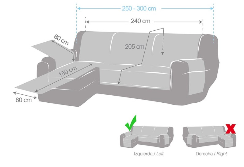 Funda cubre Chaise Longue Modelo Mid