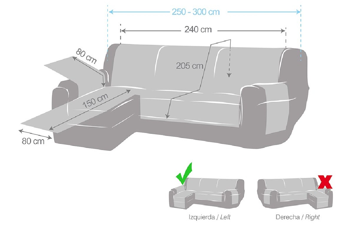 Cubre Chaise Longue Mid | Tejido de líneas verticales | Protección parcial elegante | Lavable en lavadora