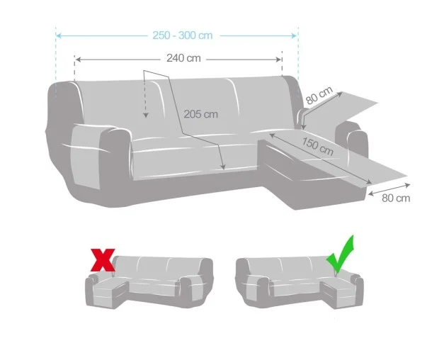Funda acolchada Modelo Mist para Chaise Longue