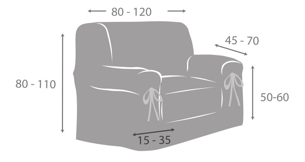 Funda de sillón impermeable con lazos Modelo Garona