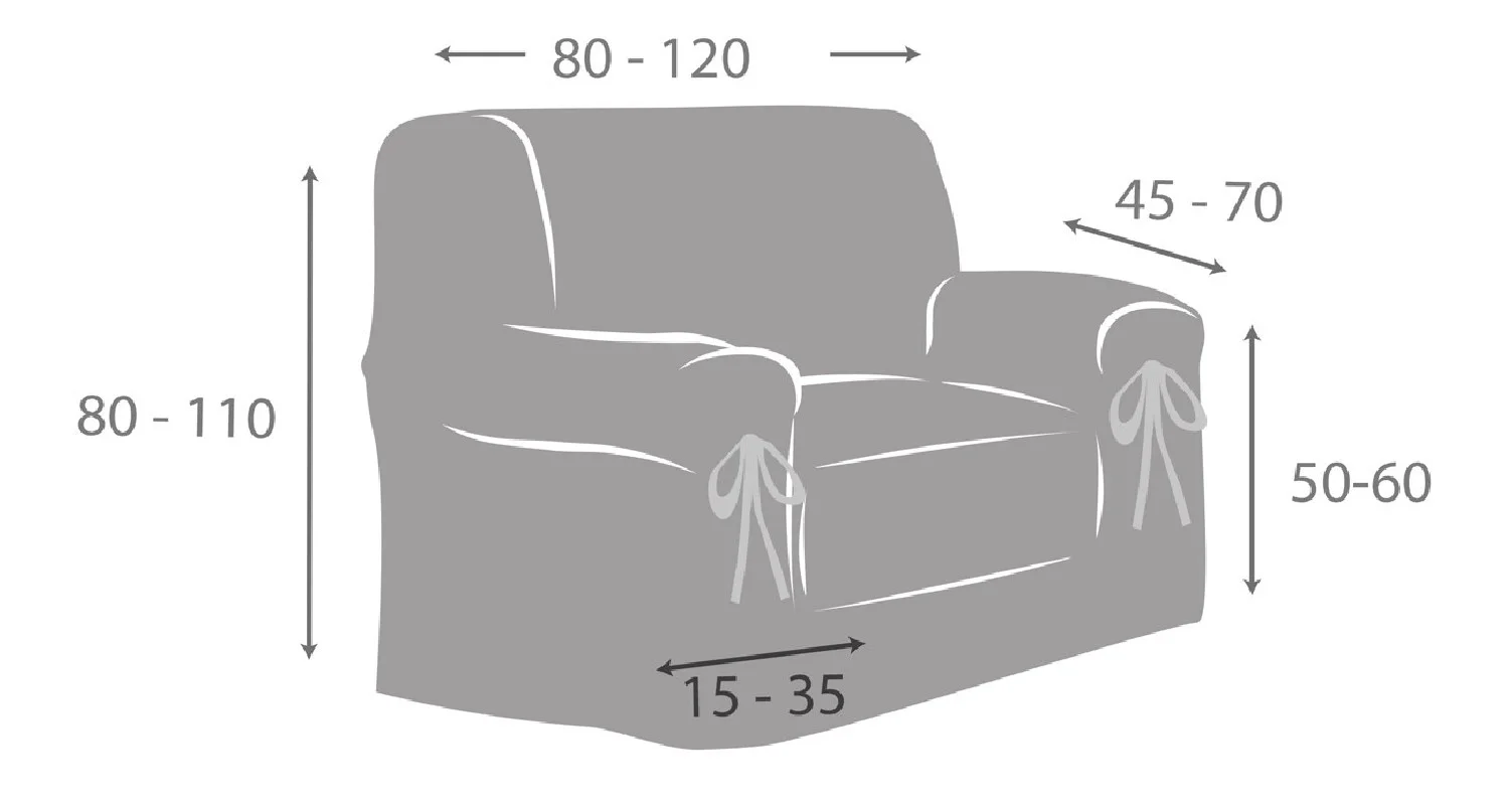 Funda de sillón impermeable con lazos Modelo Garona Funda de sillón impermeable con lazos Modelo Garona