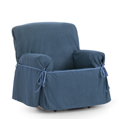 Funda Sillón con Lazos Impermeable Loira | Tejido impermeable | Ajuste decorativo clásico | Lavado sencillo
