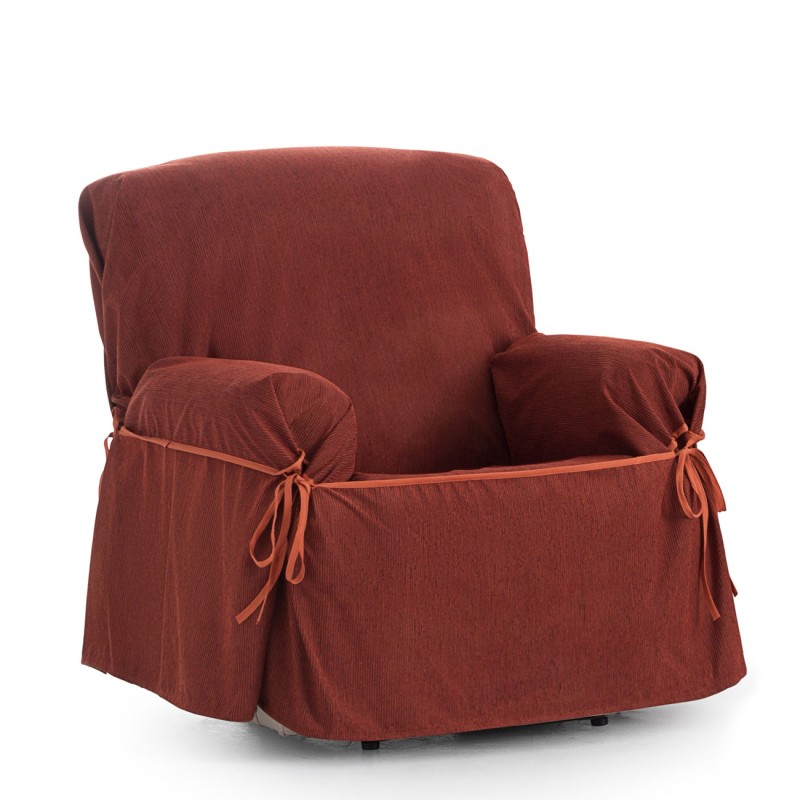 Funda Sillón con Lazos Impermeable Loira | Tejido impermeable | Ajuste decorativo clásico | Lavado sencillo