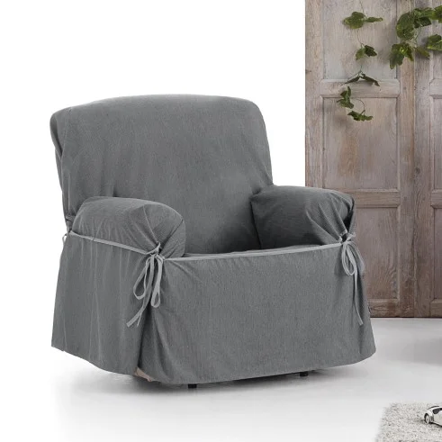 Funda Sillón con Lazos Impermeable Loira | Tejido impermeable | Ajuste decorativo clásico | Lavado sencillo