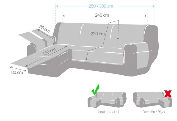 Funda impermeable cubre Chaise Longue Modelo Loira
