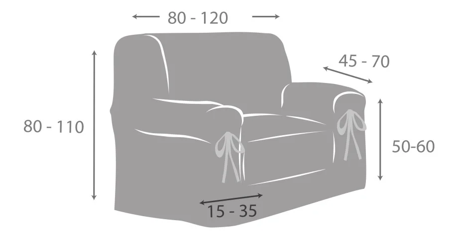 Funda de sillón con lazos Modelo Levante
