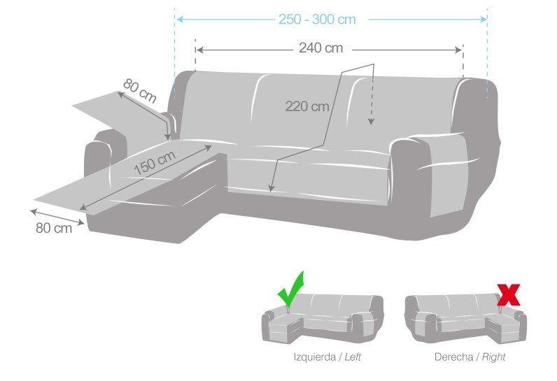 Funda cubre Chaise Longue Modelo Levante