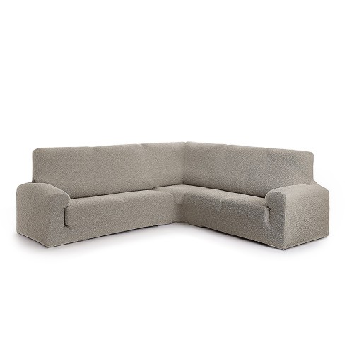 Funda superelástica sofá rinconero Roc | Textura moderna | Ajuste perfecto | Lavado a máquina
