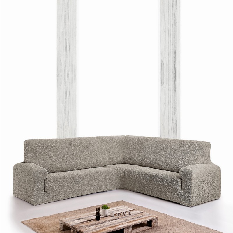 Funda superelástica sofá rinconero Roc | Textura moderna | Ajuste perfecto | Lavado a máquina