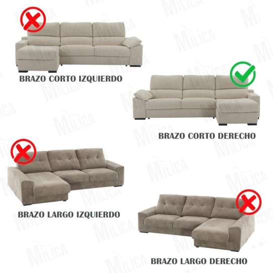 Funda superelástica para chaise longue relax modelo Roc