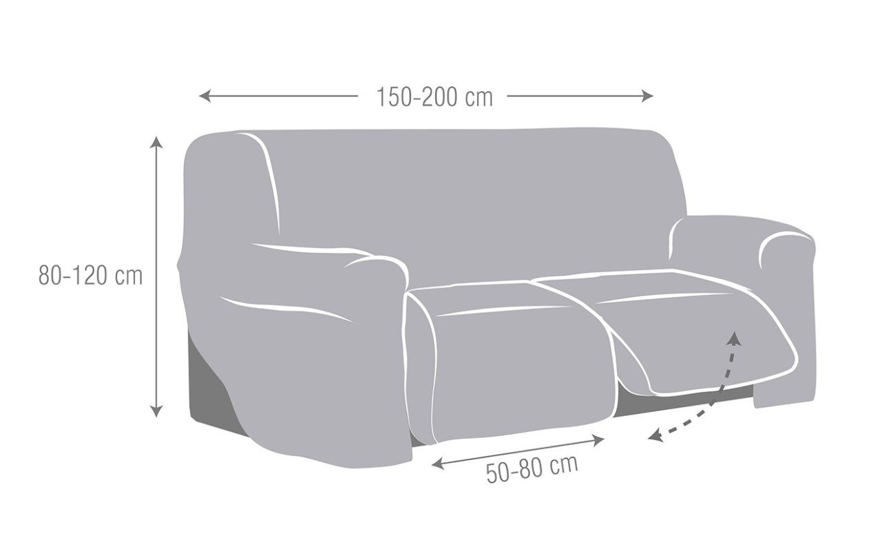 Sofá relax elástico Jaz | Tejido espiga resistente | Ajuste impecable | Compatible con relax 2-3 plazas Sofá relax elástico Jaz | Tejido espiga resistente | Ajuste impecable | Compatible con relax 2-3 plazas