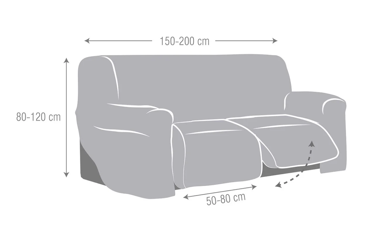 Sofá relax elástico Jaz | Tejido espiga resistente | Ajuste impecable | Compatible con relax 2-3 plazas Sofá relax elástico Jaz | Tejido espiga resistente | Ajuste impecable | Compatible con relax 2-3 plazas