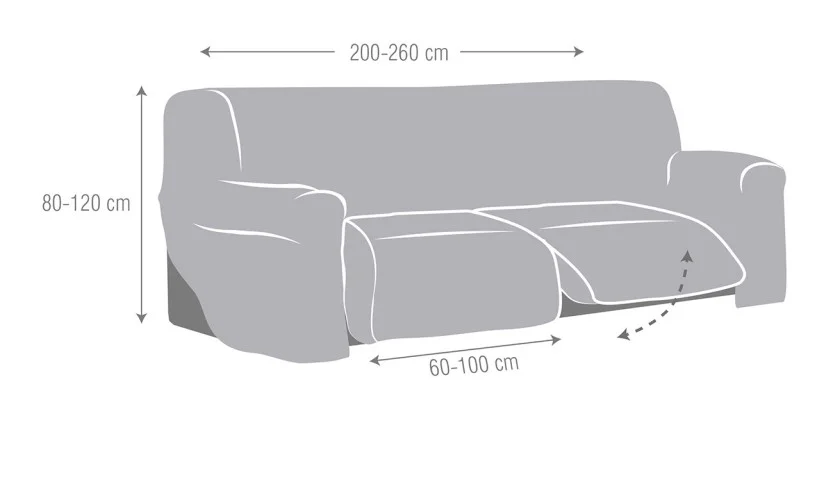 Sofá relax elástico Jaz | Tejido espiga resistente | Ajuste impecable | Compatible con relax 2-3 plazas