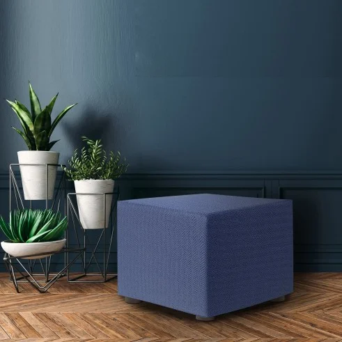 Funda para puf elástica Jaz | Tejido jacquard bielástico | Cobertura completa | Lavable y elegante