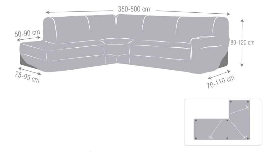 Chaise Longue rinconero espiga Jaz | Cobertura total | Elegancia moderna | Lavable a máquina