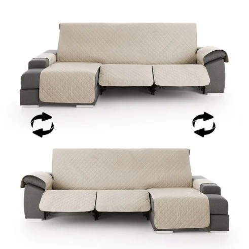 Funda Acolchada Reversible para Sofá Chaise Longue Relax | ProtectSofa