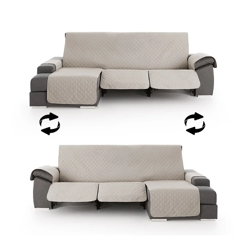 Funda Acolchada Reversible para Sofá Chaise Longue Relax | ProtectSofa
