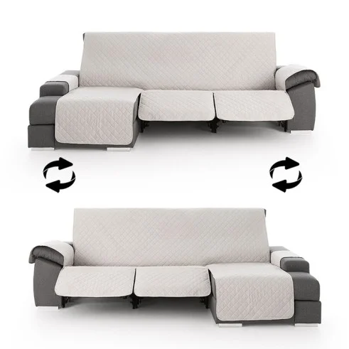 Funda Acolchada Reversible para Sofá Chaise Longue Relax | ProtectSofa
