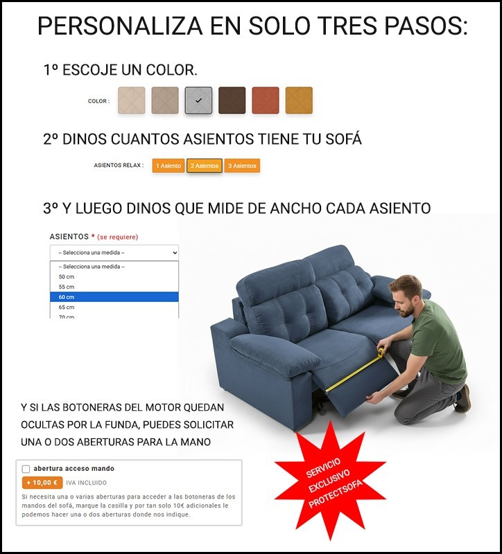 Funda acolchada a medida para Sofá Relax Noruega Funda acolchada a medida para Sofá Relax Noruega