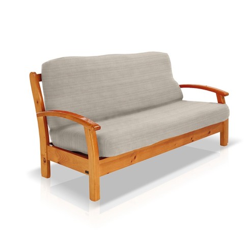Funda elástica para sofá cama nido con brazos de madera