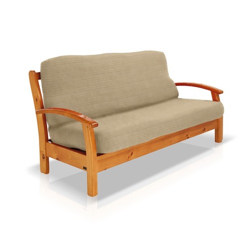 Funda elástica para sofá cama nido con brazos de madera