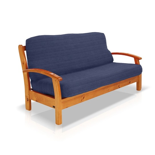 Funda elástica para sofá cama nido con brazos de madera – Modelo Aquiles