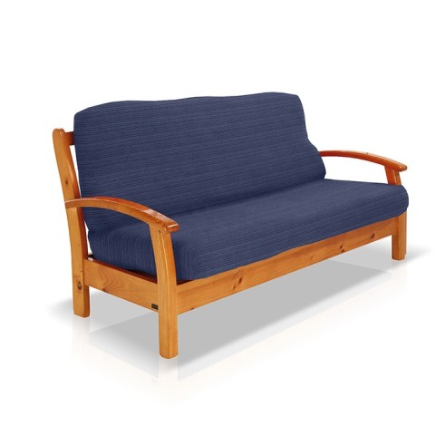 Funda elástica para sofá cama nido con brazos de madera