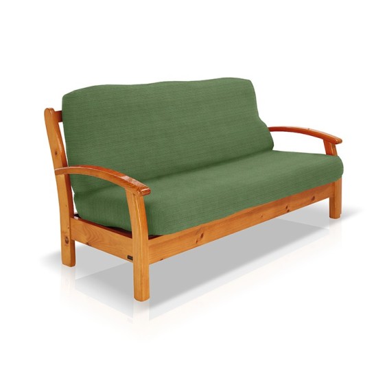 Funda elástica para sofá cama nido con brazos de madera – Modelo Aquiles