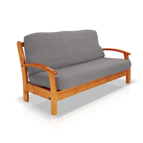 Funda elástica para sofá cama nido con brazos de madera – Modelo Aquiles