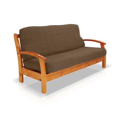 Funda elástica para sofá cama nido con brazos de madera