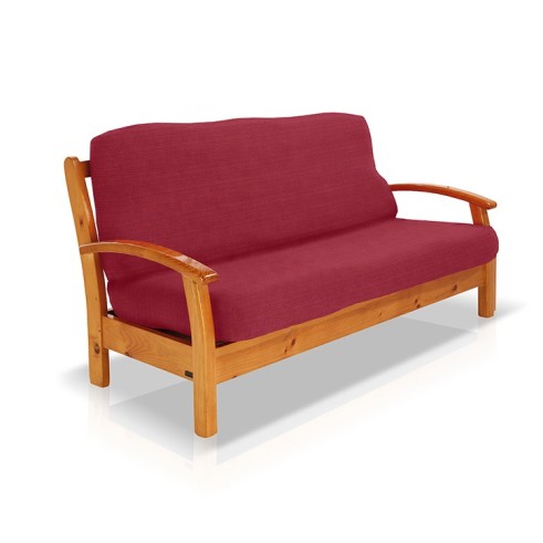 Funda elástica para sofá cama nido con brazos de madera