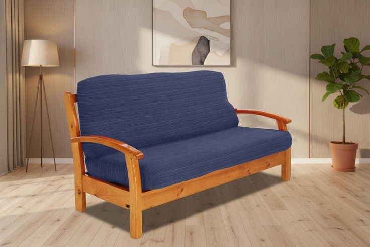 Funda elástica para sofá cama nido con brazos de madera