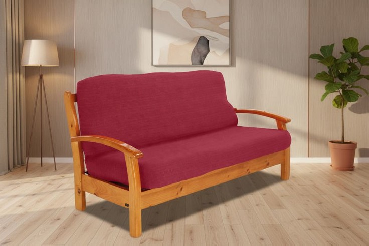 Funda elástica para sofá cama nido con brazos de madera