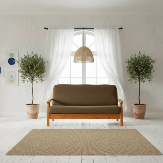 Funda elástica para sofá cama nido con brazos de madera