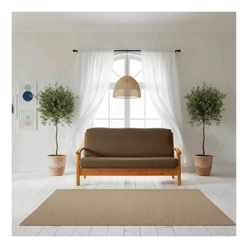 Funda elástica para sofá cama nido con brazos de madera Funda elástica para sofá cama nido con brazos de madera