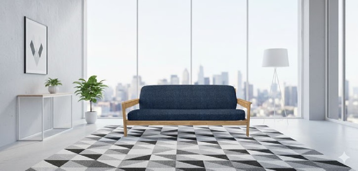 Funda superelástica para sofá cama nido con brazos de madera – Modelo Roc