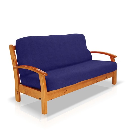 Funda bielástica para sofá cama nido con brazos de madera – Modelo Cora