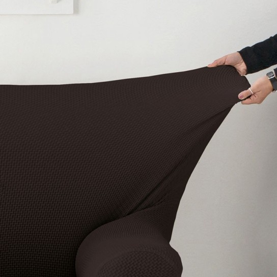 Funda bielástica para sofá cama nido con brazos de madera – Modelo Cora