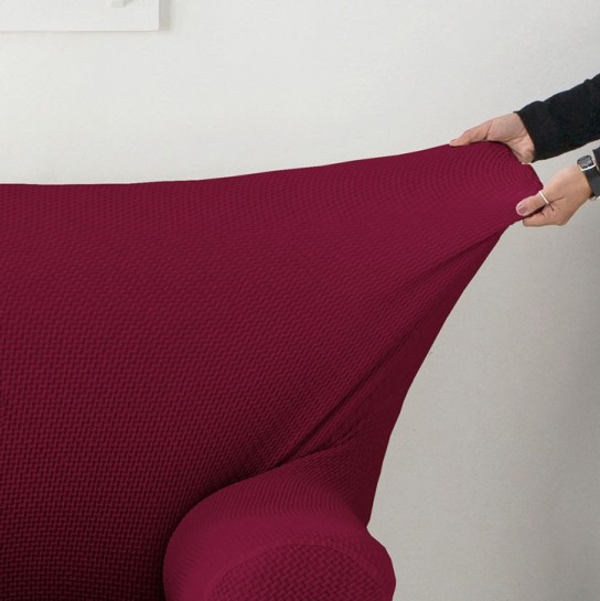 Funda bielástica para sofá cama nido con brazos de madera – Modelo Cora