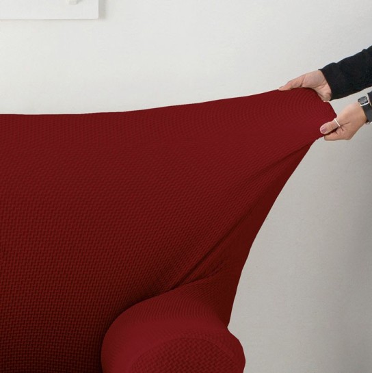 Funda bielástica para sofá cama nido con brazos de madera – Modelo Cora