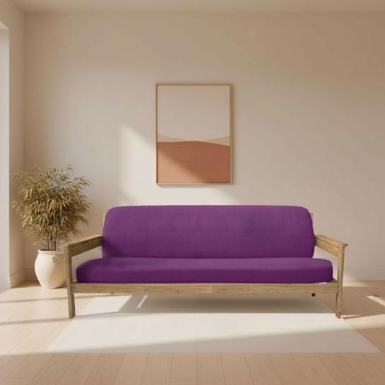 Funda elástica para sofá cama nido con brazos de madera – Modelo Ulises