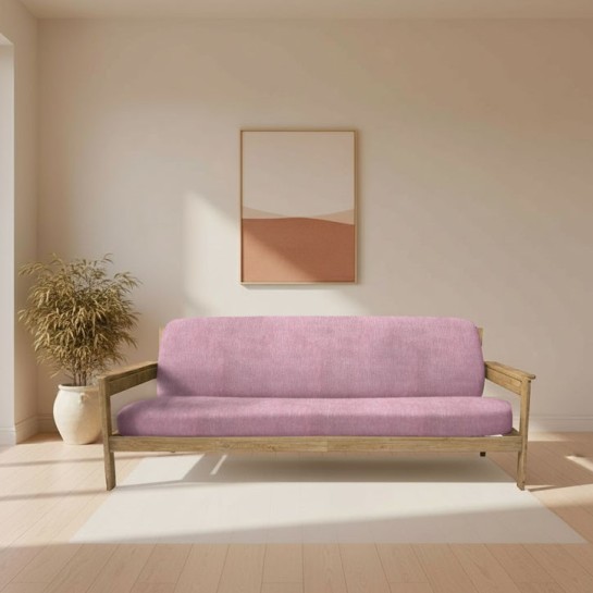 Funda elástica para sofá cama nido con brazos de madera – Modelo Ulises