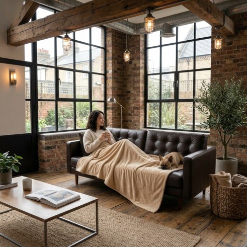 Manta Pierre Cardin para sofá — Fibra acrílica dralón fabricada en España