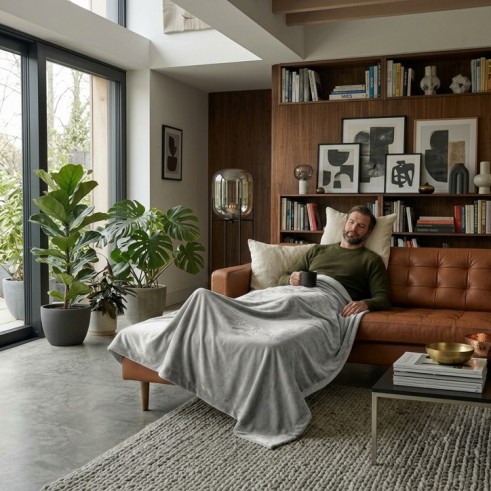 Manta Pierre Cardin para sofá — Fibra acrílica dralón fabricada en España