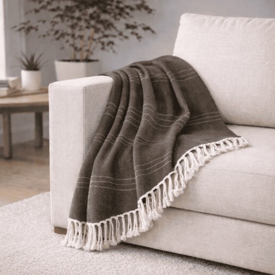 Plaid Foulard Multiusos para sofá y cama con flecos