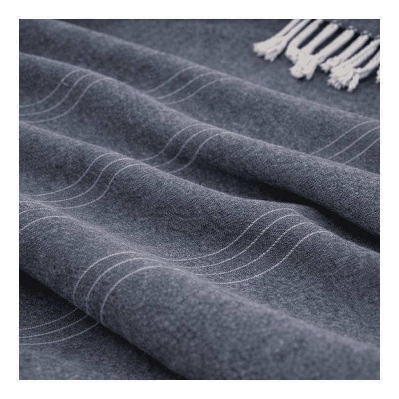 Plaid Foulard multiusos con flecos — Algodón y poliéster para sofá y cama